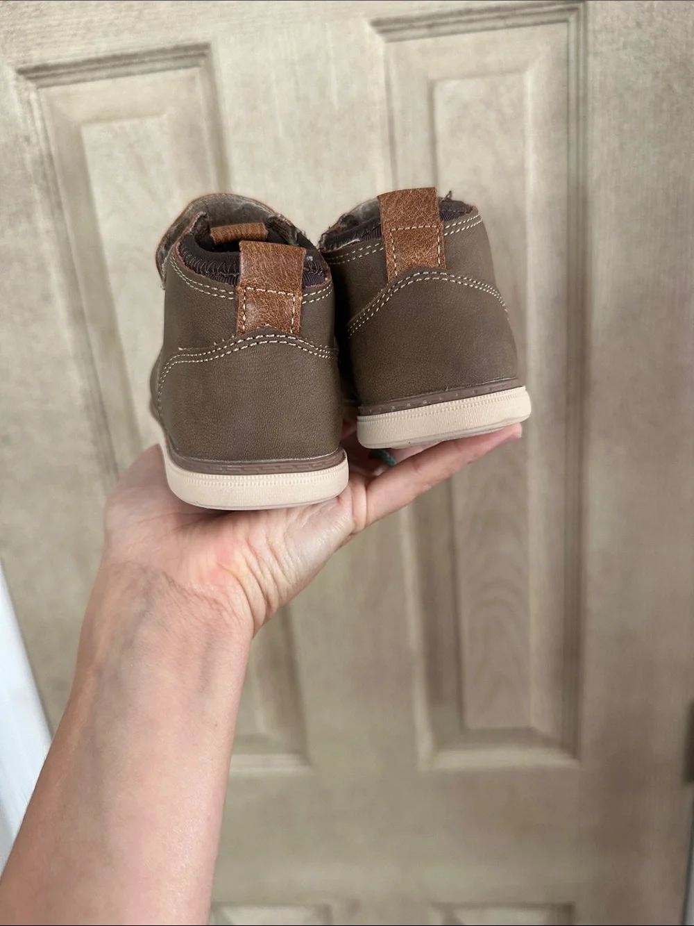 Crown Vintage Brown Kids Ankle Boots with Cream Sole